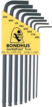 Bondhus BLX8 10932 Kľúč L .050-5/32" INBUS s guličkou 8- dielna sada