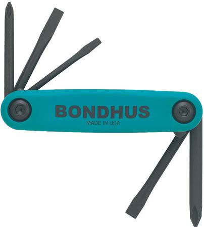 Bondhus FU5 12547 Skladacie kľúče  (PH1, 2) + (plochý 3.2, 4.8, 6.4 mm) 5- dielna sada