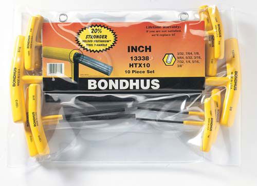Bondhus HTX10 13338 Kľúč T 3/32-3/8" INBUS 10- dielna sada