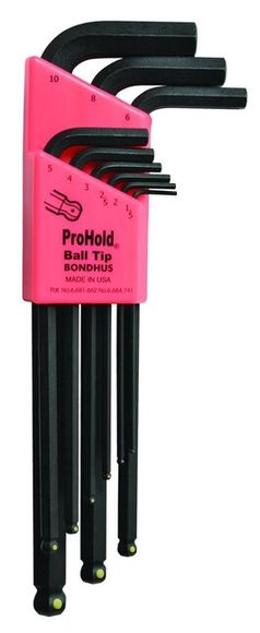 Bondhus PBLX9M 74999 Kľúč L 1.5-10 mm INBUS s guličkou "ProHold" 9- dielna sada
