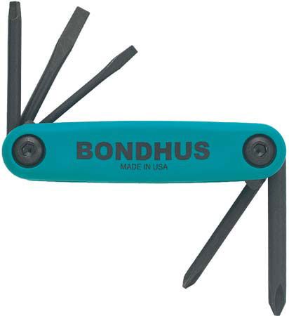Bondhus RFU5 12543 Skladacie kľúče  (PH1, 2) + (SQ1, 2) + (plochý 4.8 mm) 5- dielna sada