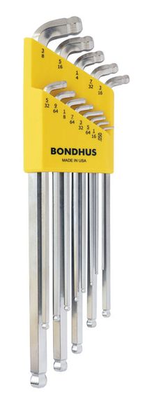Bondhus SDBLX13BXL 77037 Kľúč L .050-3/8" INBUS s obojstrannou guličkou "STUBBY" 13- dielna sada