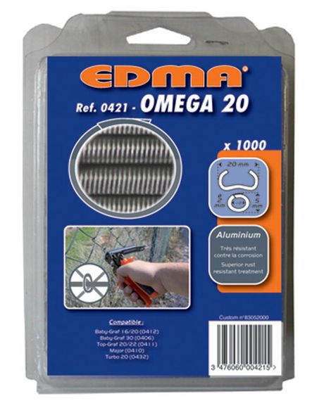 EDMA OMEGA 20 042101 Spony hliníkové 1000 ks