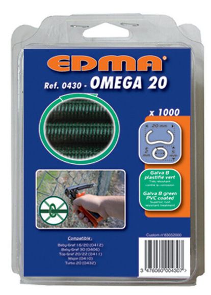 EDMA OMEGA 20 043001 Spony poplastované zeleným PVC 1000 ks