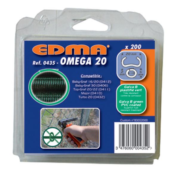 EDMA OMEGA 20 043501 Spony poplastované zeleným PVC 200ks
