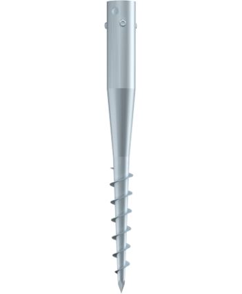 KRINNER G - 66 25452 Zemná skrutka KSF G 66x650-3xM8 pre plotové bráničky - ukončenie: otvor so závitmi na vystredenie, materiál - žiarovo zinkovaná oceľ