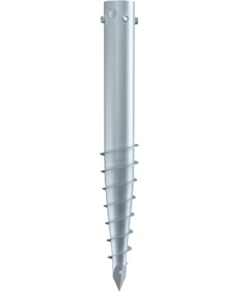 KRINNER G - 89 24084 Zemná skrutka KSF G 89x800-4xM12 - ukončenie: otvor so závitmi na vystredenie, materiál - žiarovo zinkovaná oceľ
