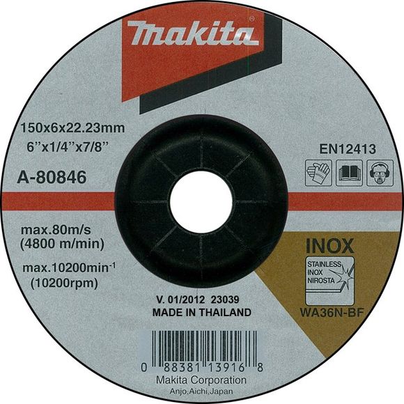 MAKITA A-80846 Brúsny kotúč na oceľ a INOX pr.150x6x22mm