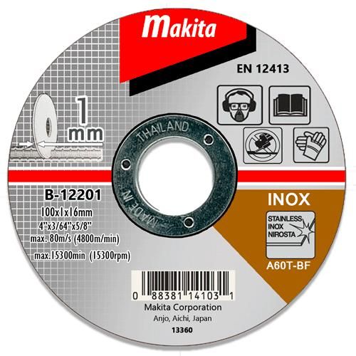 MAKITA B-12201 Rezný kotúč na INOX pr. 100x1,0x16mm plochý