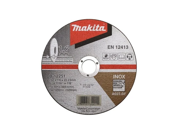 MAKITA B-12251 E-13742 REZNÝ KOTÚČ NA INOX PR. 150x 1,6x22mm plochý - MAKITA