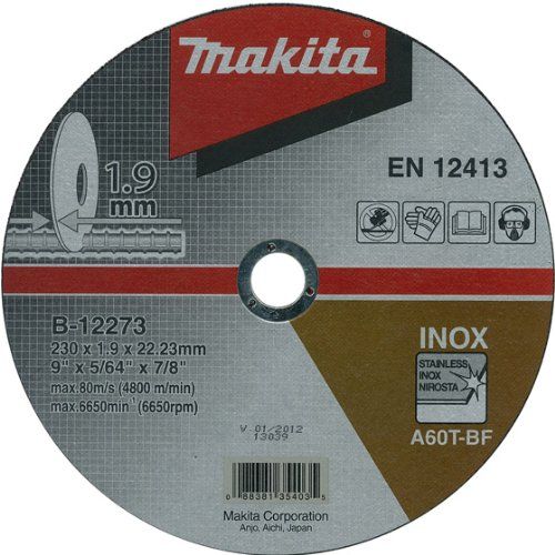 MAKITA E-13764 Rezný kotúč na INOX pr. 230x1,9x22mm plochý