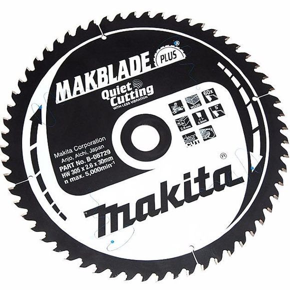 MAKITA MakBlade-Plus B-08729 Kotúč pílový D 305 x 30 mm na drevo (60 TCT zubov) 2.6 mm rez