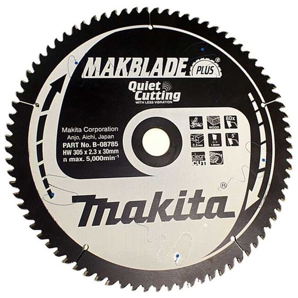 MAKITA MakBlade-Plus B-08785 Kotúč pílový D 305 x 30 mm na drevo (80 TCT zubov) 2.3 mm rez
