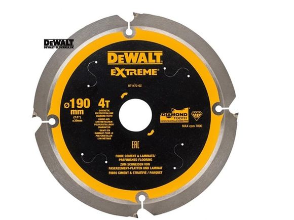 DeWalt DT1472 Rezný kotúč na cementovo-vláknité dosky, 190 x 30 mm, 4 zuby DEWALT