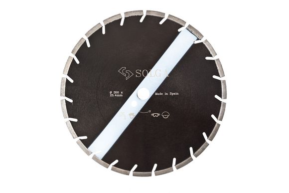 SOLGA BLZ LASER 24803450 Kotúč diamantový - rezací D 450 / 25,4 mm na vytvrdnutý betón a asfalt mokrý rez pre podlahové rezačky f. čierna + biela