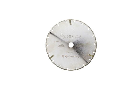 SOLGA ELECTROPLATED 18019115 Kotúč diamantový - rezací D 115mm na mramor živicu a vláknité materiály suchý rez pre ručné náradie f. zlatá