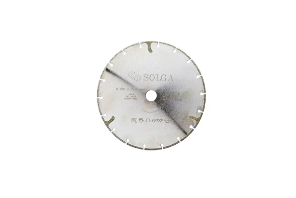 SOLGA ELECTROPLATED 18019150 Kotúč diamantový - rezací D 150mm na mramor živicu a vláknité materiály suchý rez pre ručné náradie f. zlatá