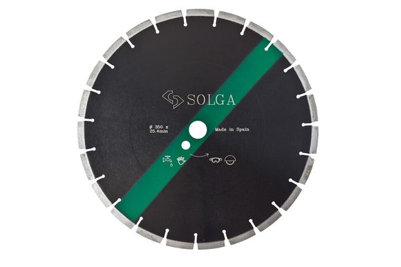 SOLGA LAR LASER 23711350 Kotúč diamantový - rezací D 350mm na čerstvý betón (do 48 hod.) mokrý rez pre podlahové rezačky f. čierna + zelená