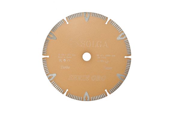 SOLGA LASER & TURBO 10716230 Kotúč diamantový - rezací D 230mm univerzálny suchý rez pre ručné náradie f. zlatá GOLD