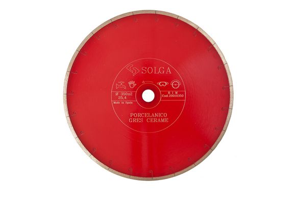 SOLGA RIM 20010180 Kotúč diamantový - rezací D 180mm na tvrdú keramiku mokrý rez pre stolové rezačky f. červená