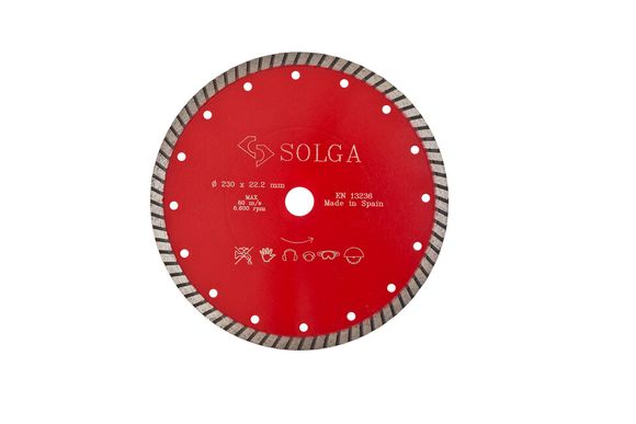 SOLGA TURBO 10304115 Kotúč diamantový - rezací D 115mm na tvrdé materiály suchý rez pre ručné náradie f. červená PROFI
