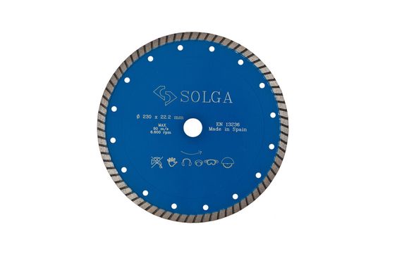 SOLGA TURBO 10704125 Kotúč diamantový - rezací D 125mm univerzálny suchý rez pre ručné náradie f. modrá PROFI