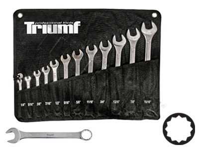 Triumf professional tools s.r.o. 3020 Sada očko-plochých kľúčov v palcových mierach, 11-dielna